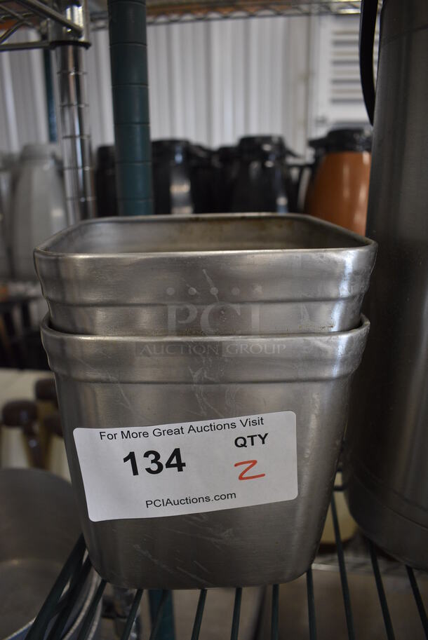 2 Metal Bins w/ Hole In Bottom. 6x6x6. 2 Times Your Bid! - Image 1 of 3