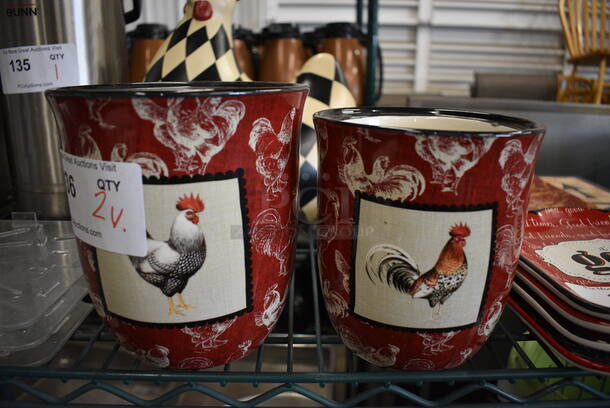 2 Ceramic Vases. 5.5x5.5x6, 6x6x7. 2 Times Your Bid! - Image 1 of 4