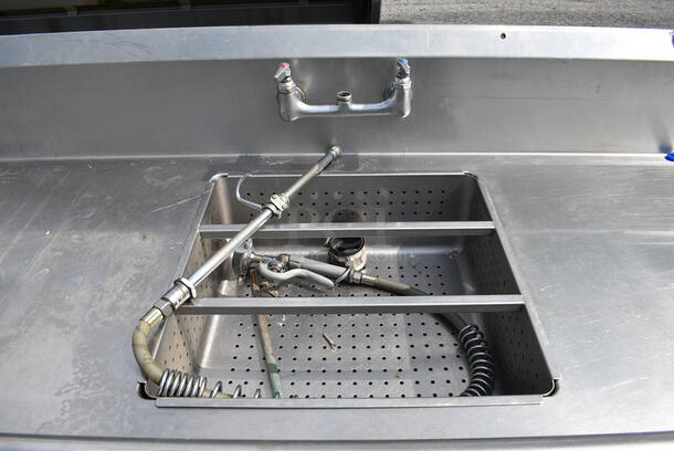 Stainless Steel Commercial U Shaped Dirty Side Dishwasher Table. 96x60x45 - Image 5 of 7