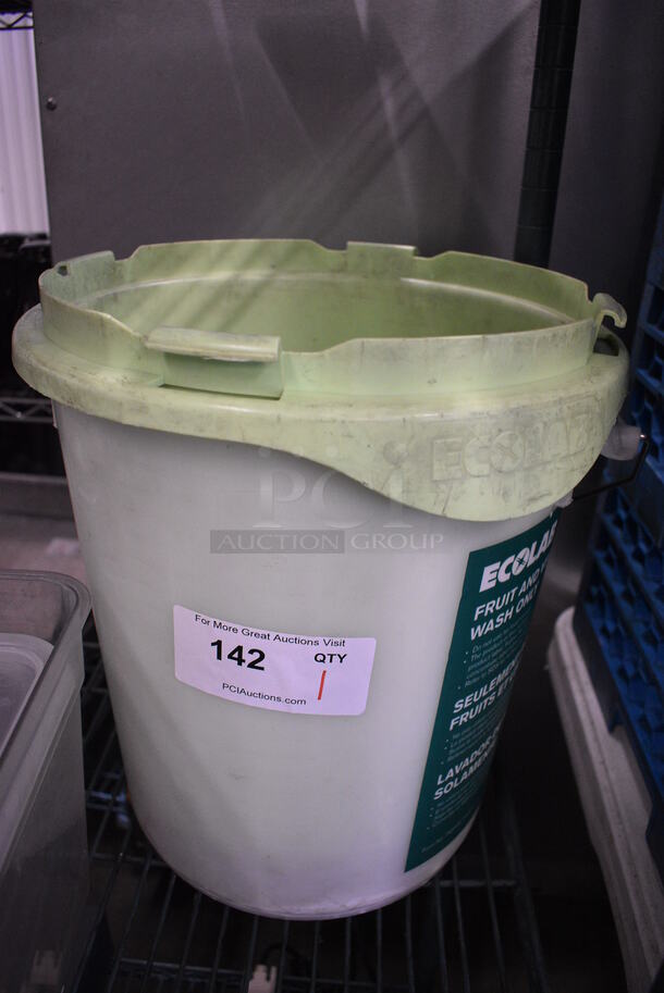 White and Green Poly Bucket. 14x14x16 - Image 1 of 3