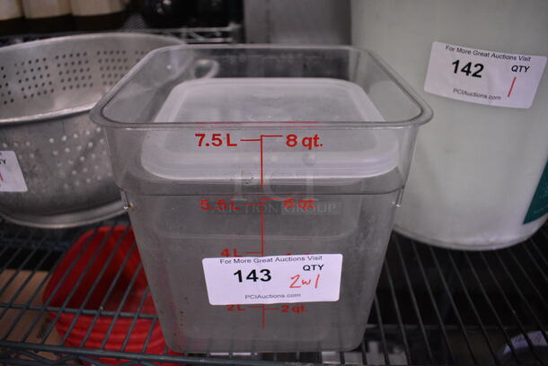 2 Poly Bins w/ 1 Lid. 9x9x9, 7x7x7. 2 Times Your Bid! - Image 1 of 3