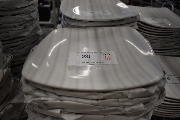 16 White Ceramic Plates. 10x10x1. 16 Times Your Bid!