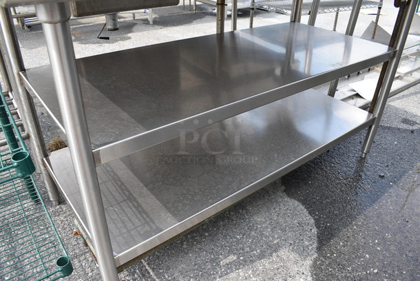 Stainless Steel Commercial Table w/ Drip Tray and 2 Metal Undershelves. 60x30x41 - Image 3 of 3