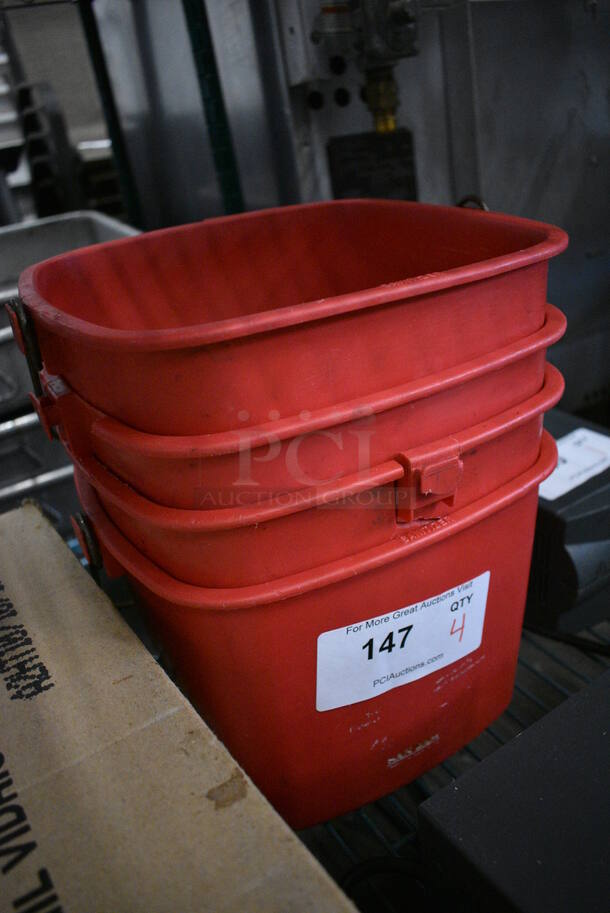 4 Red Poly Buckets. 10x10x7. 4 Times Your Bid! - Image 2 of 2