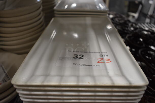 23 White Ceramic Rectangular Plates. 7x11x1. 23 Times Your Bid! - Image 3 of 5