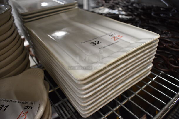 23 White Ceramic Rectangular Plates. 7x11x1. 23 Times Your Bid! - Image 4 of 5