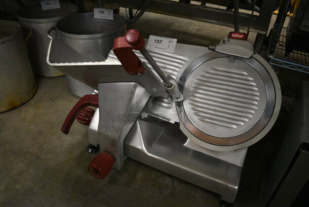NICE! Berkel Stainless Steel Commercial Countertop Meat Slicer w/ Blade Sharpener. 24x21x21. Tested and Working! - Image 2 of 5