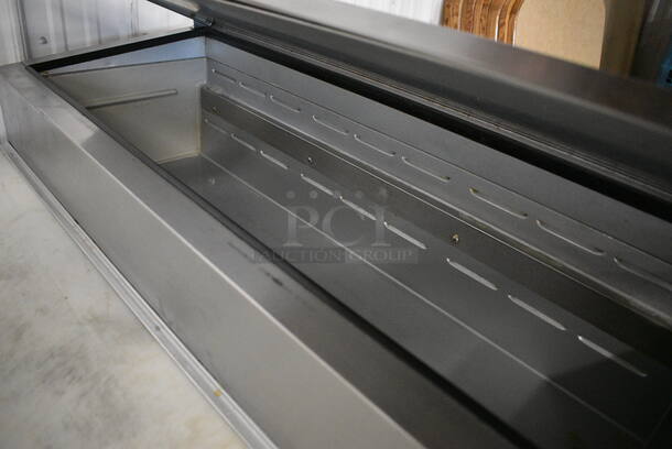 GREAT! Beverage Air Model DP93-005 Stainless Steel Commercial Pizza Prep Table w/ Lids and Cutting Board on Commercial Casters. 115 Volts, 1 Phase. 93x36x47. Tested and Working! - Image 5 of 9