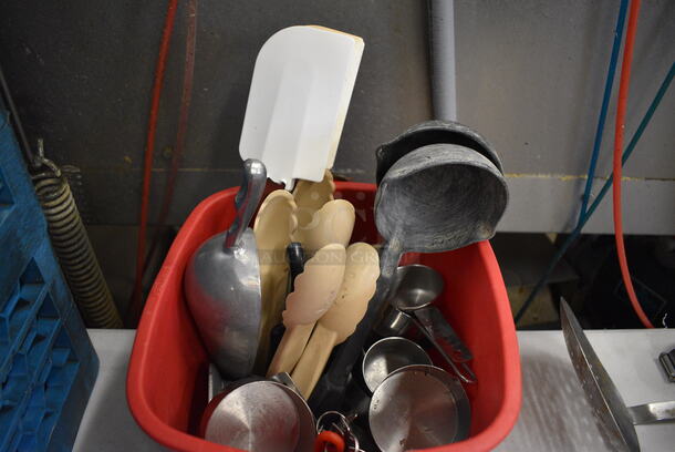 ALL ONE MONEY! Lot of Various Items in Red Bucket!  - Image 2 of 3