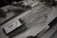 3 Various Metal Whisks. 12", 18". 3 Times Your Bid!
