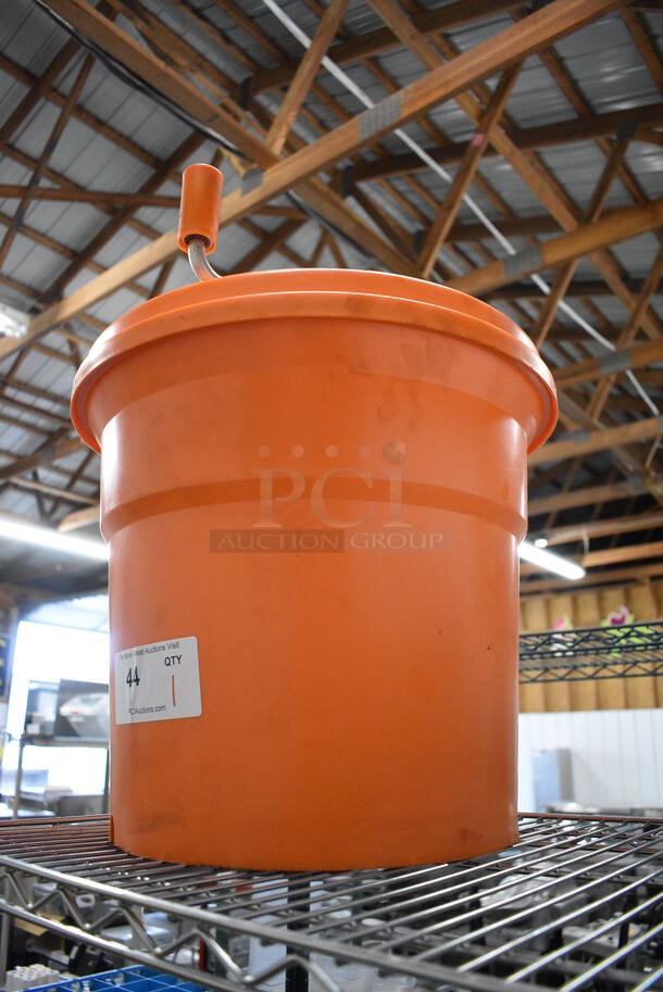 Orange Poly Lettuce Spinner Salad Spinner. 16x16x22 - Image 2 of 3