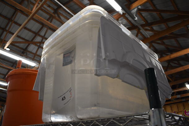 3 Clear Poly Bins w/ Lids. 16x22x13. 3 Times Your Bid! - Image 3 of 3