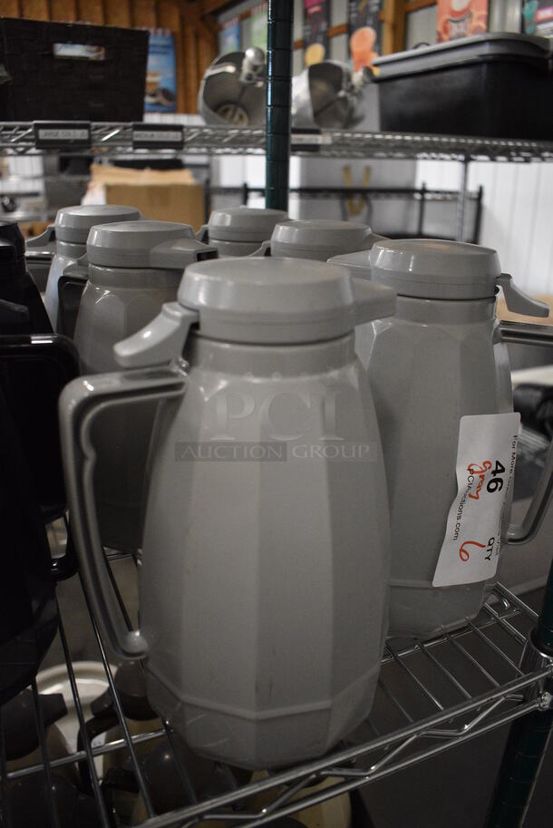 6 Gray Poly Coffee Urns. 6x5x9. 6 Times Your Bid! - Image 2 of 2