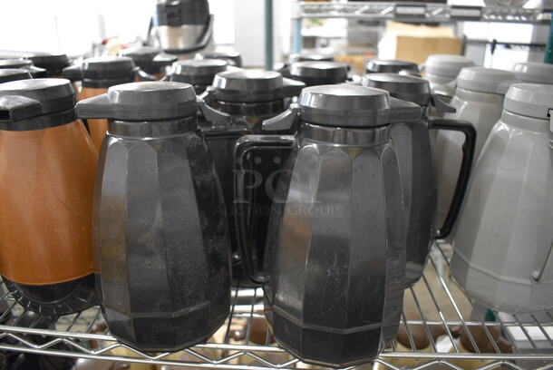 9 Black Poly Coffee Urns. 6x5x9. 9 Times Your Bid!