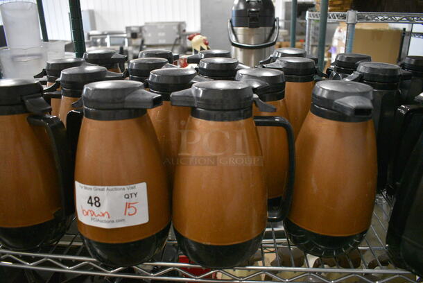 15 Brown and Black Poly Coffee Urns. 6x5x9. 15 Times Your Bid! - Image 1 of 3