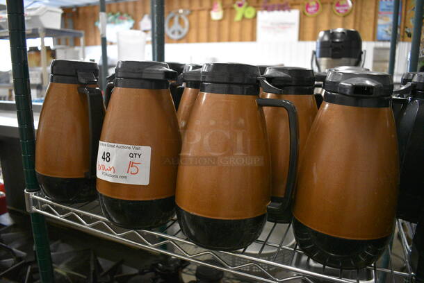 15 Brown and Black Poly Coffee Urns. 6x5x9. 15 Times Your Bid! - Image 3 of 3