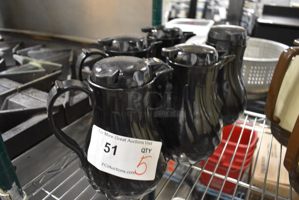 5 Black Poly Coffee Urns. 6x5x8. 5 Times Your Bid!