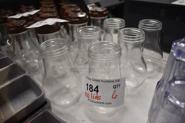 6 Syrup Pourers. No Lids. 3.5x3.5x6. 6 Times Your Bid! - Image 1 of 2