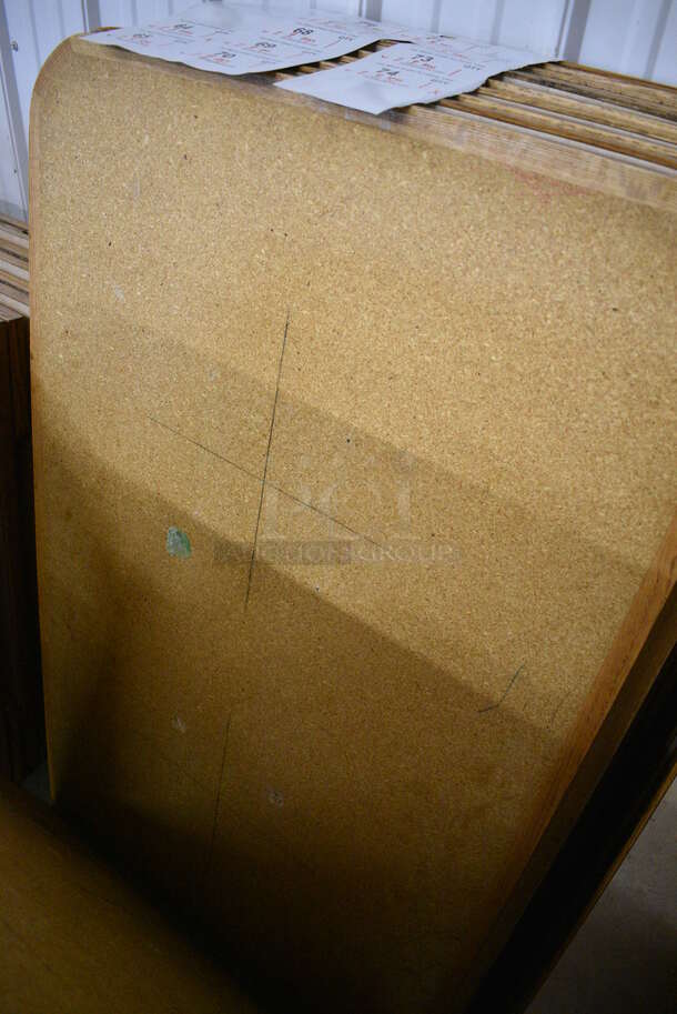 Tabletop w/ 1 Flat Edge and 2 Black Metal Straight Leg Table Bases. Stock Picture - Cosmetic Condition May Vary. 29.5x47.5x30 - Image 5 of 5