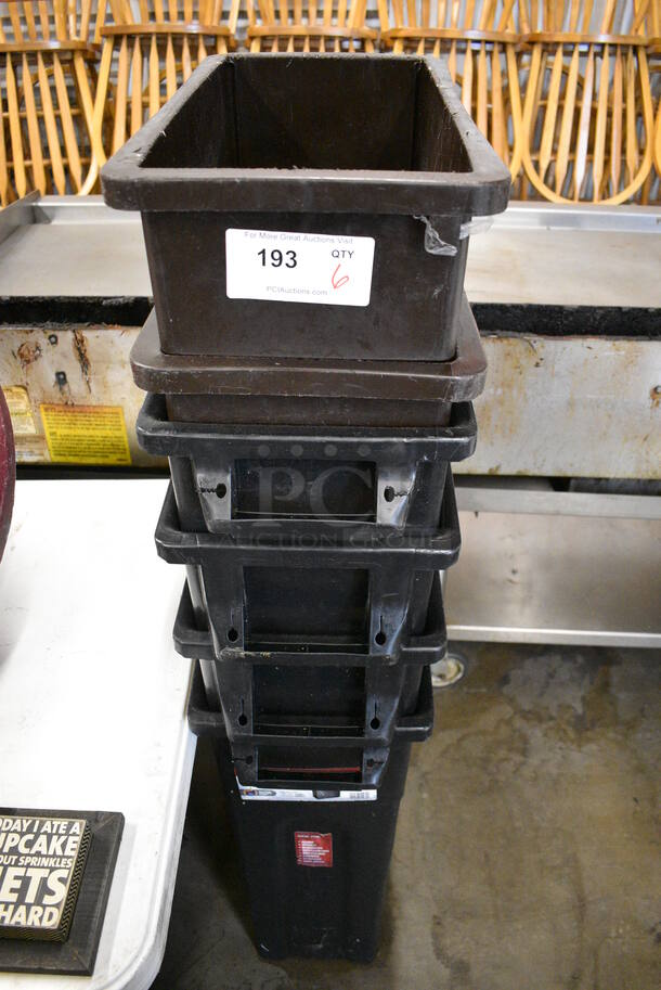 6 Poly Slim Jim Trash Cans. 11x20x30. 6 Times Your Bid! - Image 1 of 3