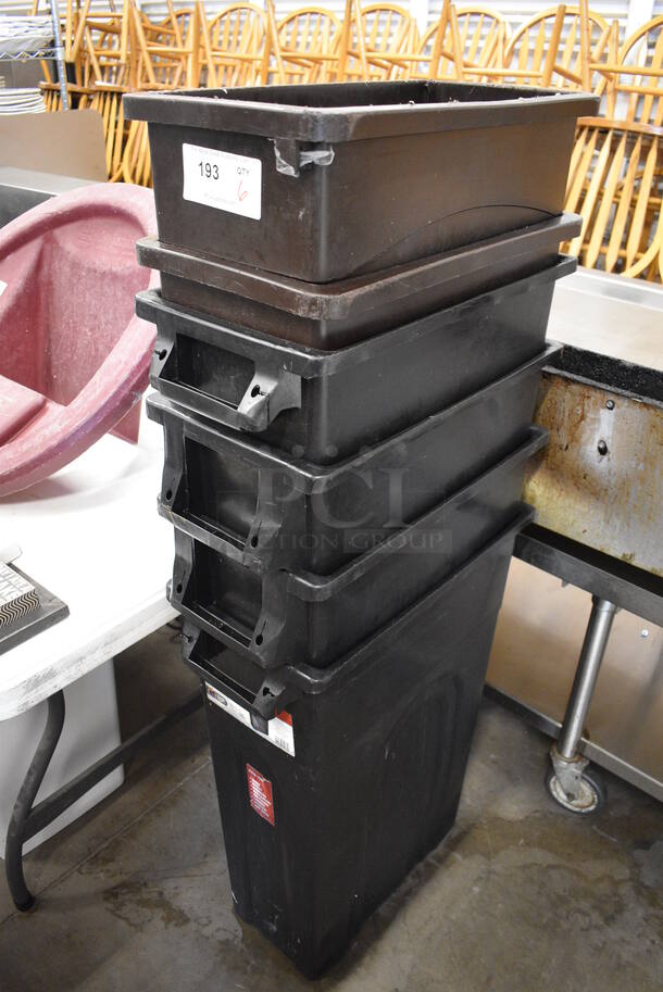 6 Poly Slim Jim Trash Cans. 11x20x30. 6 Times Your Bid! - Image 2 of 3