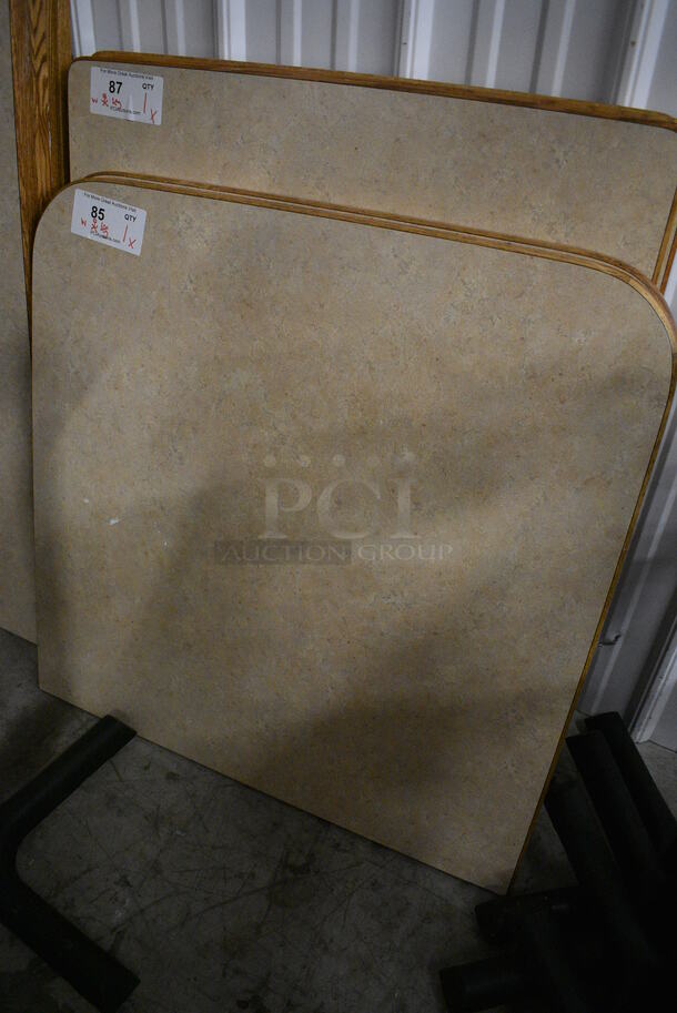 Tabletop and Black Metal Table Base. Stock Picture - Cosmetic Condition May Vary. 29.5x29.5x30 - Image 3 of 3