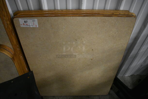 Tabletop and Black Metal Table Base. Stock Picture - Cosmetic Condition May Vary. 27.5x33.5x30 - Image 2 of 4