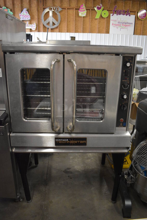 BEAUTIFUL! Montague Technostar Stainless Steel Commercial Gas Powered Full Size Convection Oven w/ View Through Doors, Metal Oven Racks and Thermostatic Controls on Metal Legs. 38x35x62 - Image 2 of 10