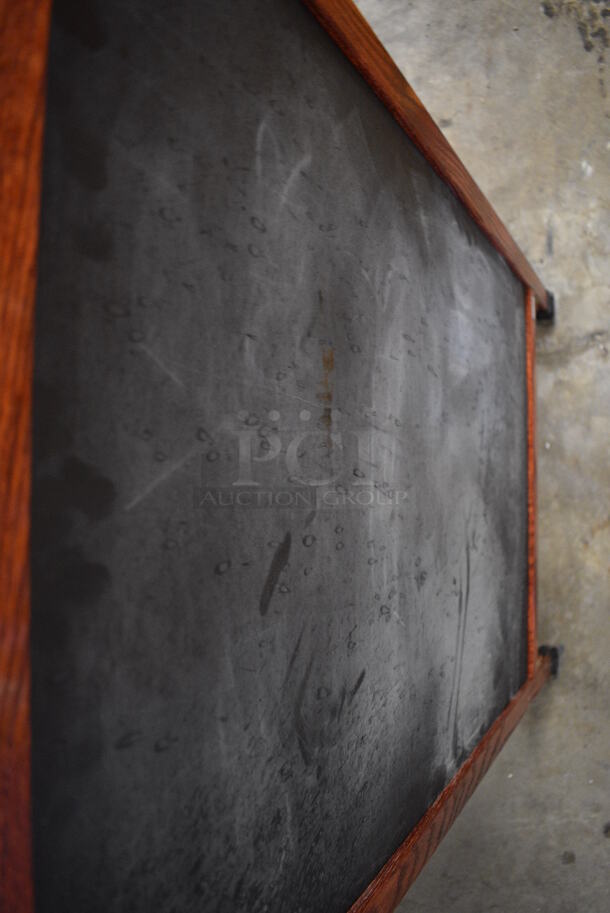 Sidewalk A Frame Chalkboard Sign w/ Wood Pattern Rim. 24x2x42 - Image 3 of 3