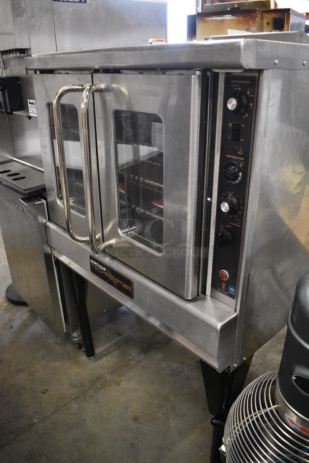 BEAUTIFUL! Montague Technostar Stainless Steel Commercial Gas Powered Full Size Convection Oven w/ View Through Doors, Metal Oven Racks and Thermostatic Controls on Metal Legs. 38x35x62 - Image 7 of 10