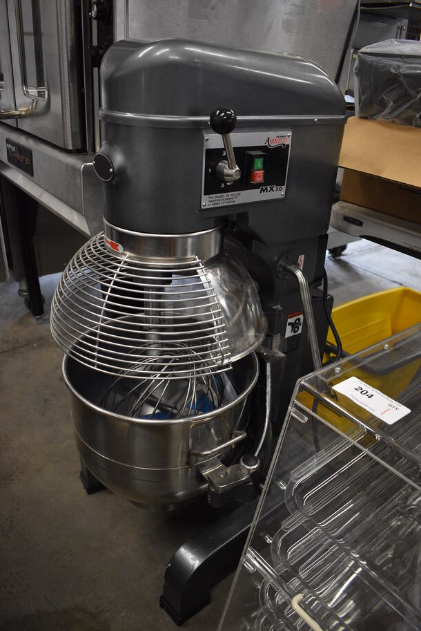SWEET! Avantco Model MX30 Metal Commercial 30 Quart Planetary Mixer w/ Stainless Steel Mixing Bowl, Bowl Guard, Whisk, Paddle and Dough Hook. 120 Volts, 1 Phase. 20x24x42. Tested and Working! - Image 2 of 7