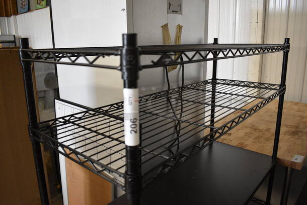 Black Finish 5 Finish Metro Style Shelving Unit. 48x18x63. BUYER MUST DISMANTLE. PCI CANNOT DISMANTLE FOR SHIPPING. PLEASE CONSIDER FREIGHT CHARGES. - Image 2 of 3