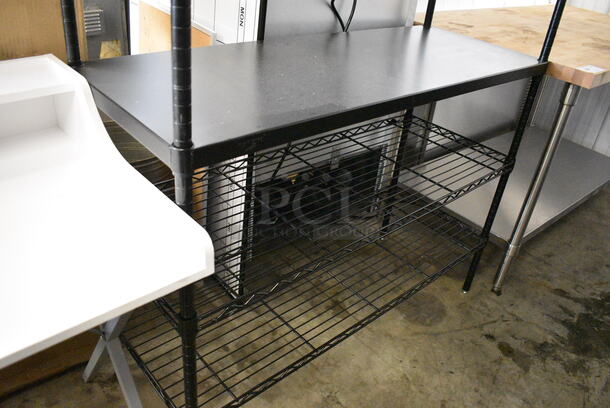 Black Finish 5 Finish Metro Style Shelving Unit. 48x18x63. BUYER MUST DISMANTLE. PCI CANNOT DISMANTLE FOR SHIPPING. PLEASE CONSIDER FREIGHT CHARGES. - Image 3 of 3