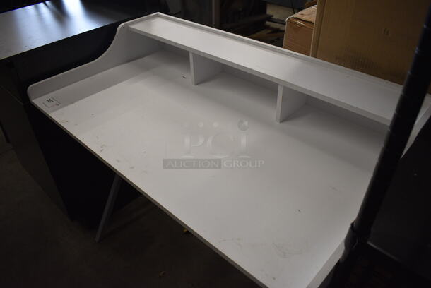 White Desk on Metal Legs. 43x24x36 - Image 2 of 4
