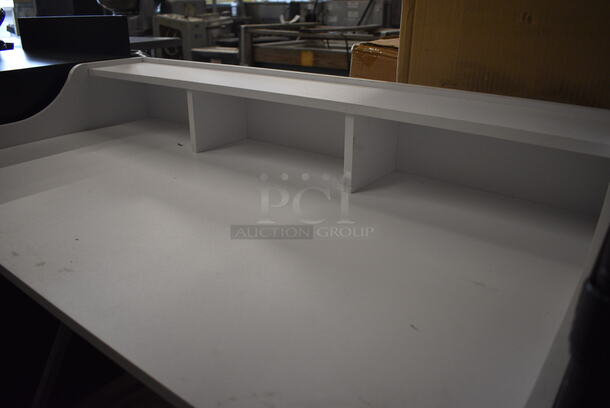 White Desk on Metal Legs. 43x24x36 - Image 3 of 4
