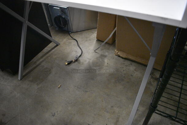 White Desk on Metal Legs. 43x24x36 - Image 4 of 4