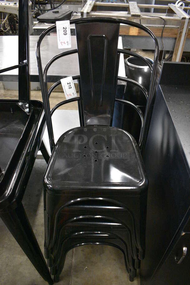 2 Black Metal Tolix Chairs. Stock Picture - Cosmetic Condition May Vary. 18x16x33. 2 Times Your Bid! - Image 1 of 3