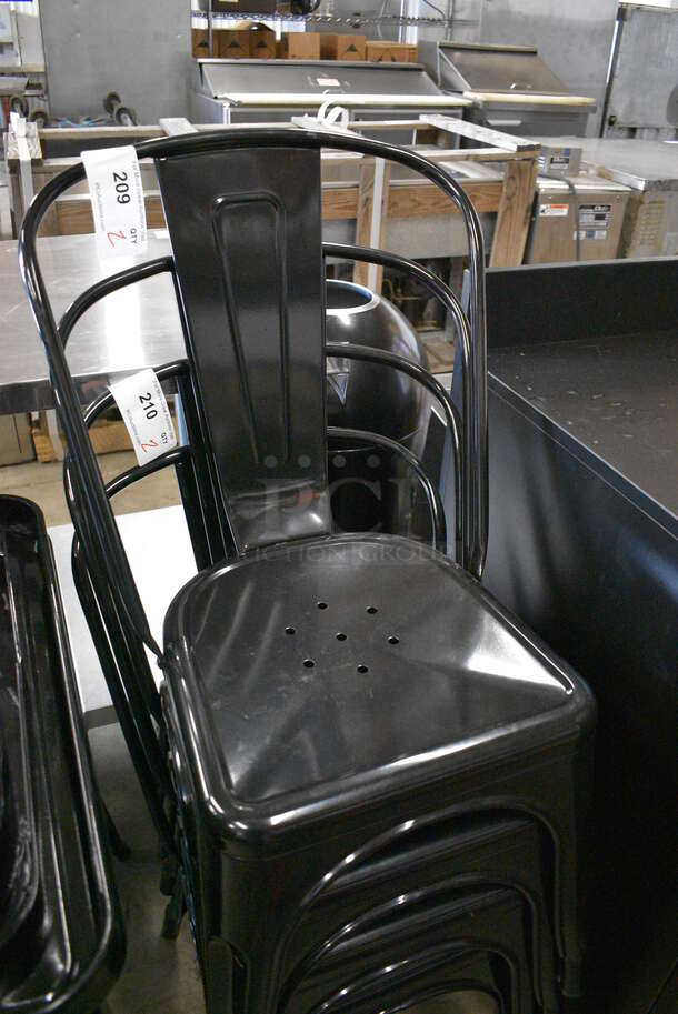 2 Black Metal Tolix Chairs. Stock Picture - Cosmetic Condition May Vary. 18x16x33. 2 Times Your Bid! - Image 2 of 3