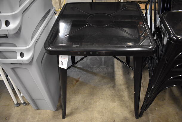 Black Metal Tolix Table. Stock Picture - Cosmetic Condition May Vary. 24x24x30
