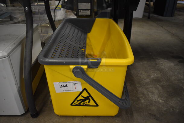 Yellow Poly Mop Bucket w/ Handle. 24x13x12 - Image 1 of 3