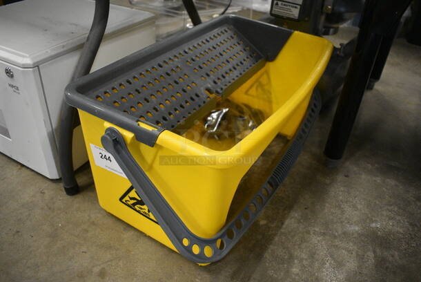 Yellow Poly Mop Bucket w/ Handle. 24x13x12 - Image 2 of 3