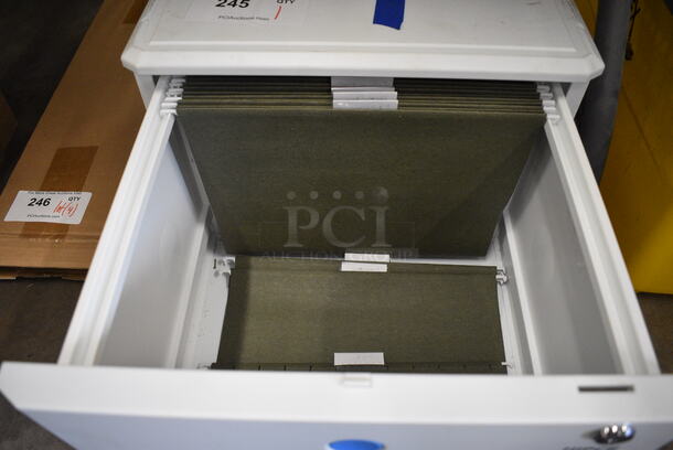 HIPCE Model SFC-02 White Poly Single Drawer Lockable Filing Cabinet.  - Image 3 of 5