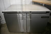 GREAT! Continental Model SW48N Stainless Steel Commercial 2 Door Undercounter Cooler on Commercial Casters. 115 Volts, 1 Phase. 48x30x32. Tested and Working!