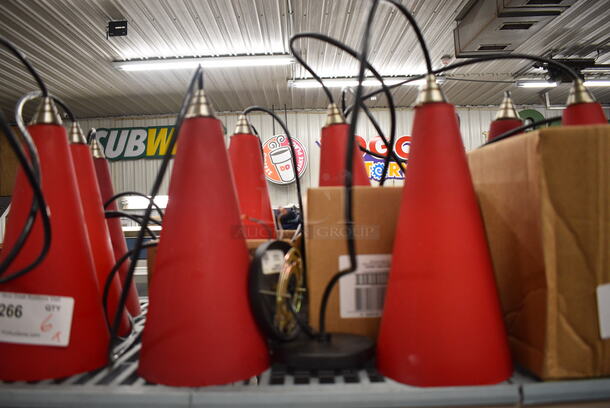 6 Red Ceiling Lights. 6x6x13. 6 Times Your Bid!