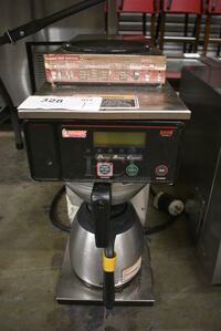 NICE! 2013 Bunn Model AXIOM-35-2 Stainless Steel Commercial Countertop 2 Burner Coffee Machine w/ Metal Brew Basket and Coffee Urn. 120/208-240 Volts, 1 Phase. 8x18x20