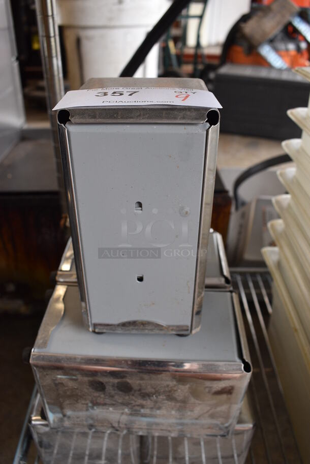 9 Metal Napkin Dispensers. 4x4x7.5. 9 Times Your Bid!