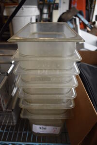 7 Clear Poly 1/3 Size Drop In Bins. 1/3x6. 7 Times Your Bid!