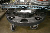 Black Poly Trash Can Dolly on Casters. 18x18x7
