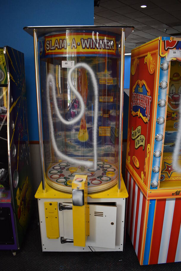 Metal Floor Style Slam-a-Winner Arcade Game on Casters. 33x40x82 - Image 1 of 12