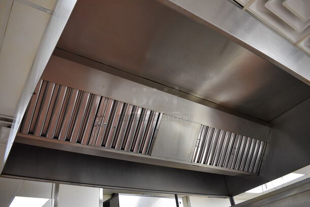 BEAUTIFUL! 8' Stainless Steel Commercial Grease Hood w/ Filters. 96x68x24. BUYER MUST REMOVE. Removal/Transport fee of $500.00 will be charged if we have to transport this item back to our warehouse for shipping or pick up - Image 2 of 7